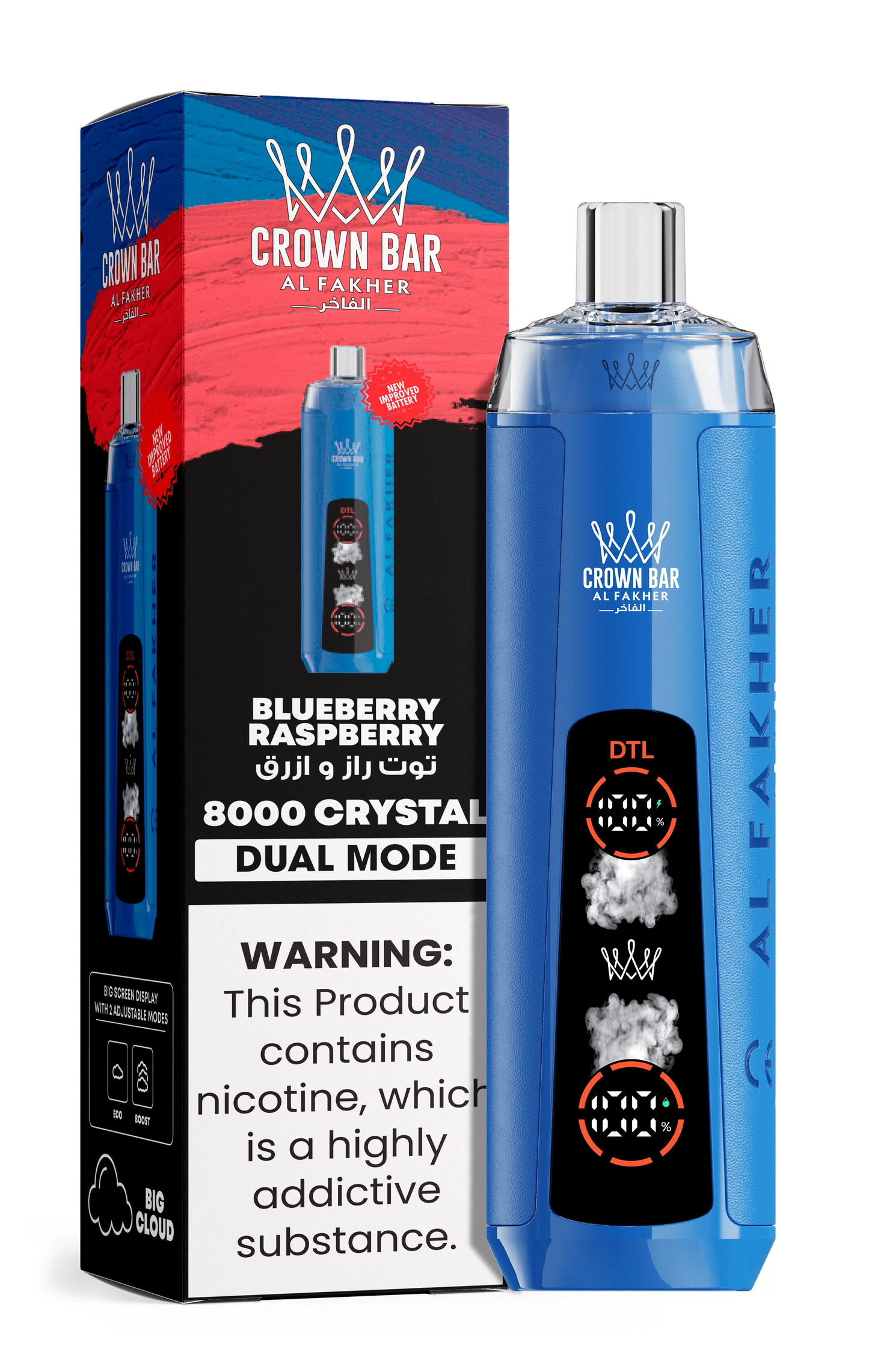 Al Fakher Crystal 8000 Puffs Disposable Vape | Dual Mode